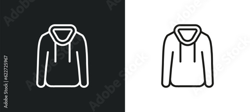 sweater with hood outline icon in white and black colors. sweater with hood flat vector icon from fashion collection for web  mobile apps and ui.