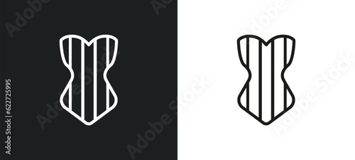 lingerine outline icon in white and black colors. lingerine flat vector icon from fashion collection for web, mobile apps and ui.