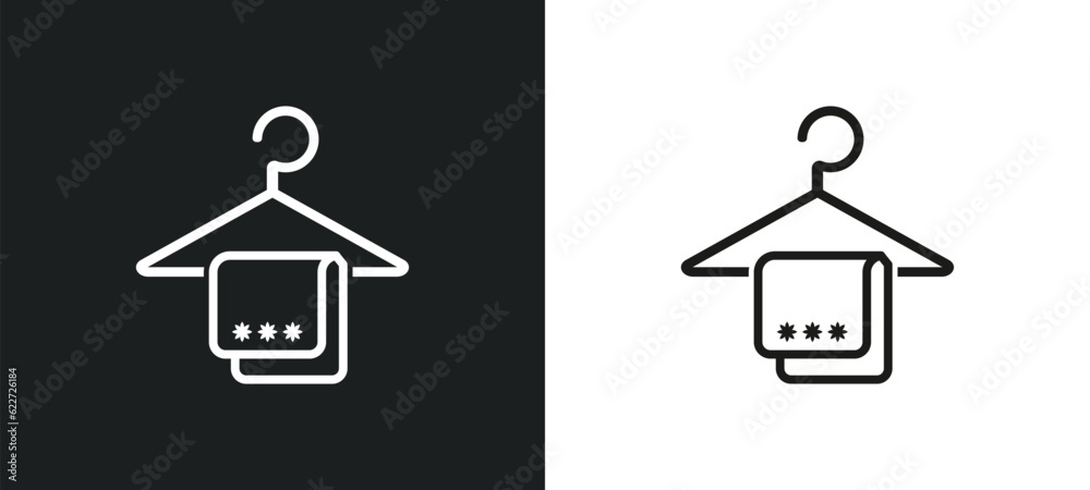 Fototapeta premium cloth towel outline icon in white and black colors. cloth towel flat vector icon from fashion collection for web, mobile apps and ui.