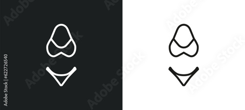 string bikini outline icon in white and black colors. string bikini flat vector icon from fashion collection for web, mobile apps and ui.