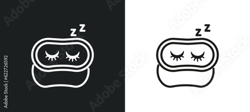 sleeping mask outline icon in white and black colors. sleeping mask flat vector icon from fashion collection for web, mobile apps and ui.