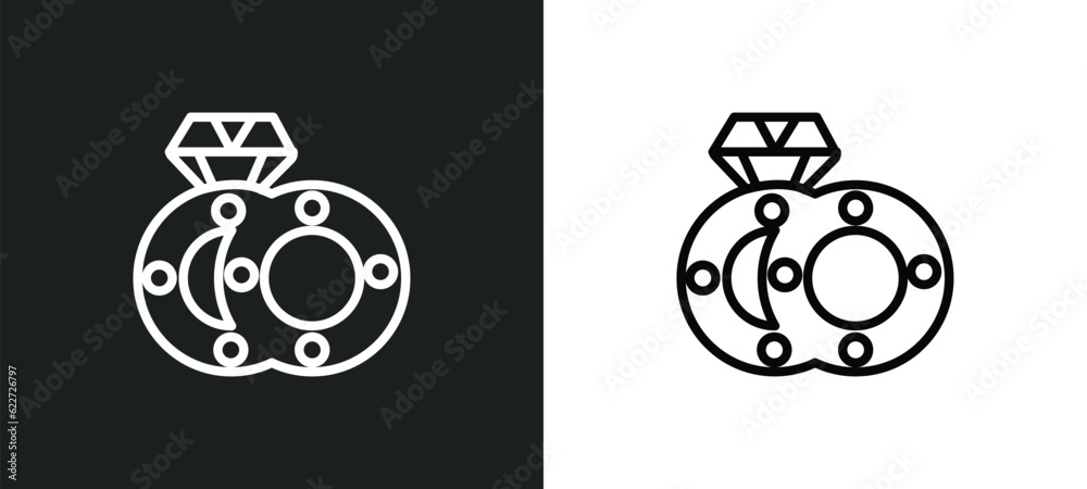fiance outline icon in white and black colors. fiance flat vector icon from family relations collection for web, mobile apps and ui.