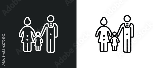 parent outline icon in white and black colors. parent flat vector icon from family relations collection for web  mobile apps and ui.