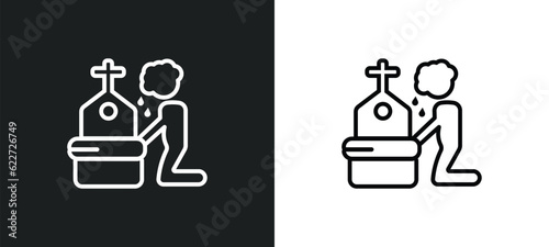 widow outline icon in white and black colors. widow flat vector icon from family relations collection for web, mobile apps and ui.