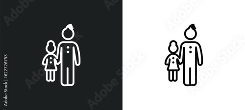 niece outline icon in white and black colors. niece flat vector icon from family relations collection for web, mobile apps and ui. photo