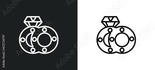 fiance outline icon in white and black colors. fiance flat vector icon from family relations collection for web, mobile apps and ui.