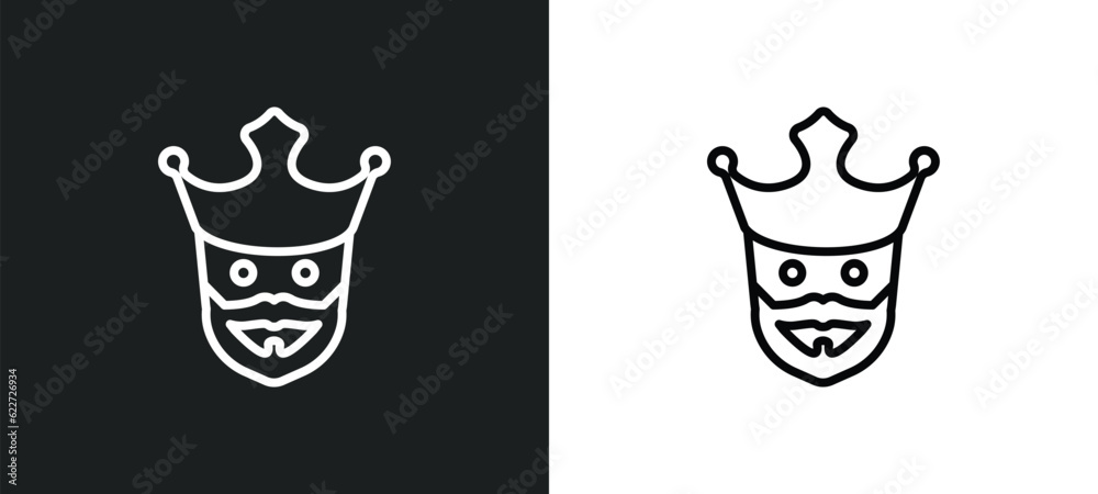 king outline icon in white and black colors. king flat vector icon from fairy tale collection for web, mobile apps and ui.