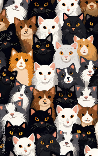 seamless pattern with cats