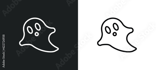 ghost outline icon in white and black colors. ghost flat vector icon from fairy tale collection for web, mobile apps and ui.