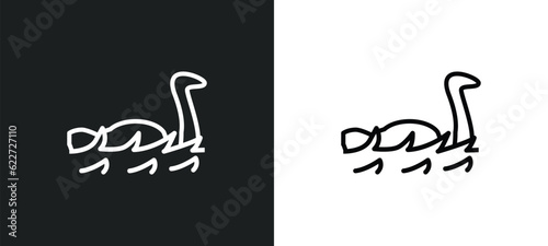 loch ness monster outline icon in white and black colors. loch ness monster flat vector icon from fairy tale collection for web, mobile apps and ui. photo