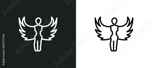 harpy outline icon in white and black colors. harpy flat vector icon from fairy tale collection for web, mobile apps and ui.