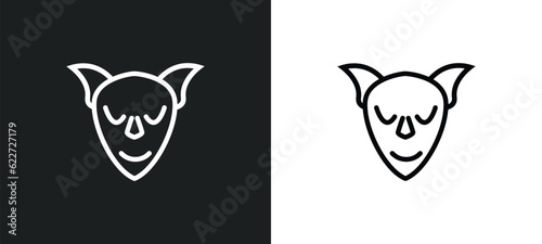 goblin outline icon in white and black colors. goblin flat vector icon from fairy tale collection for web, mobile apps and ui.