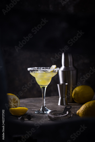 Lemon citrus Margarita or Martini cocktail