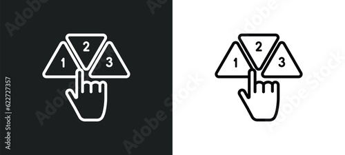 choice outline icon in white and black colors. choice flat vector icon from ethics collection for web, mobile apps and ui.
