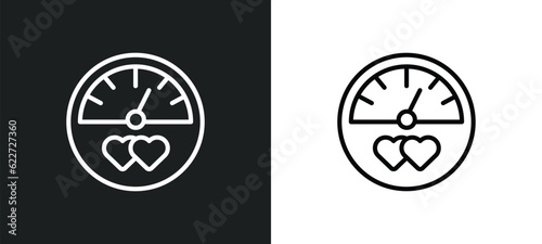 gauge outline icon in white and black colors. gauge flat vector icon from ethics collection for web, mobile apps and ui.