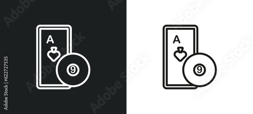 poker outline icon in white and black colors. poker flat vector icon from entertainment collection for web, mobile apps and ui.