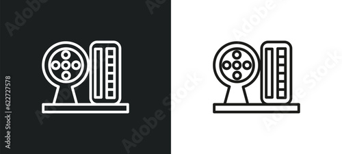 lottery game outline icon in white and black colors. lottery game flat vector icon from arcade collection for web, mobile apps and ui.