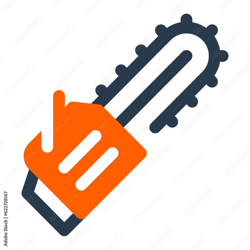 Obraz premium Chainsaw icon for forestry and timber cutting icon