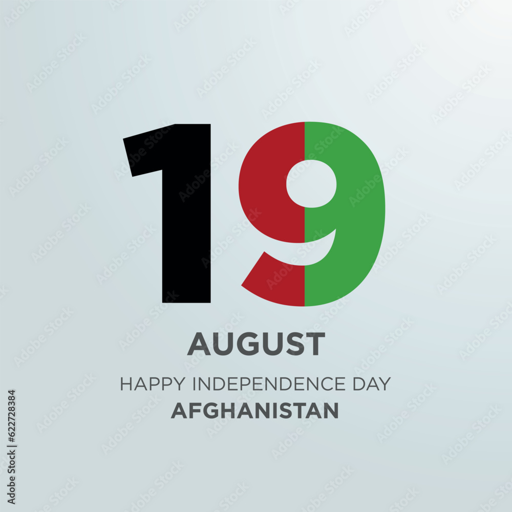 Happy Independence Day Afghanistan Design. Number 19 made of the Afghanistan Flag as Afghanistan celebrates its Independence Day on the 19th of August. Happy Independence Day Afghanistan Design. Number 19 made of the Afghanistan Flag as Afghanistan celebrates its Independence Day on the 19th of August.