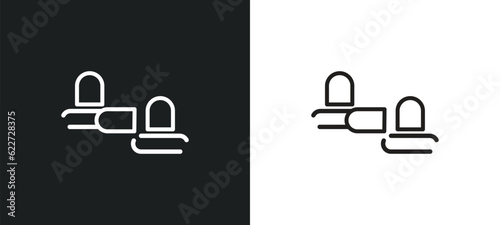 air hockey outline icon in white and black colors. air hockey flat vector icon from entertainment and arcade collection for web, mobile apps and ui.