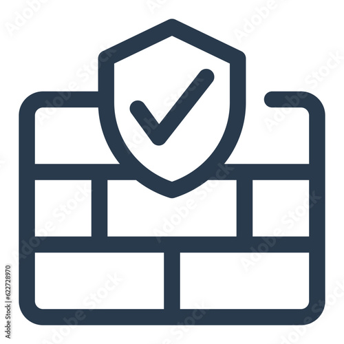 Wall icon representing construction and building structures icon
