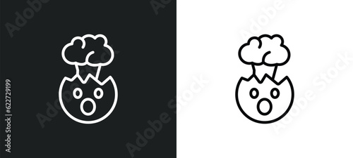 exploding head emoji outline icon in white and black colors. exploding head emoji flat vector icon from emoji collection for web, mobile apps and ui.
