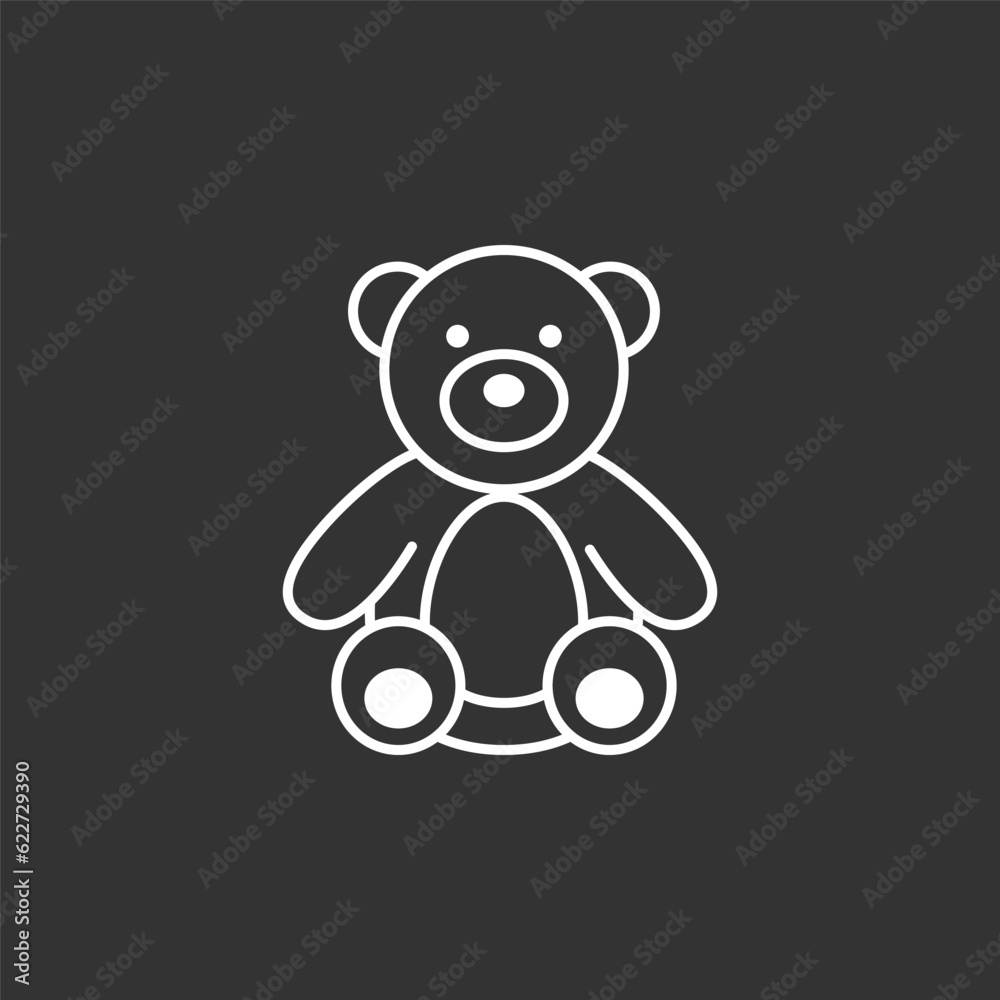 Teddy bear icon editable stroke