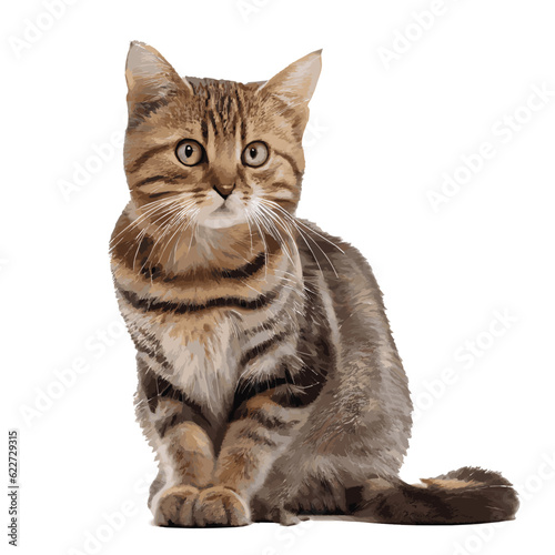 cute cat vector on white background
