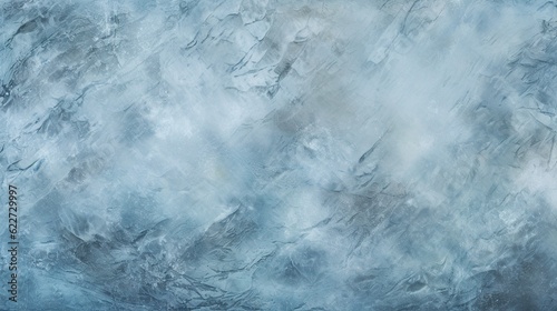 Blue frozen ice texture background wallpaper. AI generative art.