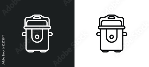 crock-pot outline icon in white and black colors. crock-pot flat vector icon from electronic devices collection for web, mobile apps and ui.