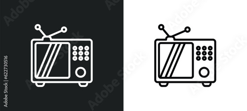television outline icon in white and black colors. television flat vector icon from electronic devices collection for web, mobile apps and ui.