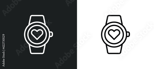 smartwatch outline icon in white and black colors. smartwatch flat vector icon from electronic devices collection for web, mobile apps and ui.