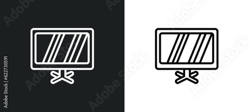 smart tv outline icon in white and black colors. smart tv flat vector icon from electronic devices collection for web, mobile apps and ui.