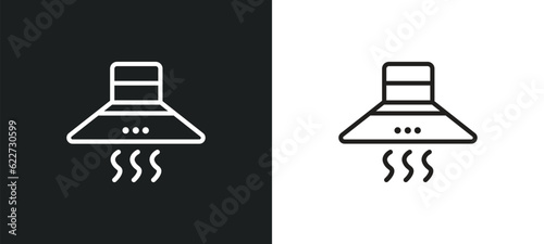 exhaust hood outline icon in white and black colors. exhaust hood flat vector icon from electronic devices collection for web, mobile apps and ui.