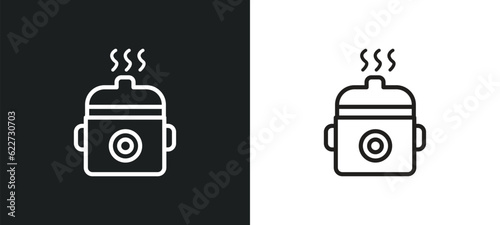 crock-pot outline icon in white and black colors. crock-pot flat vector icon from electronic devices collection for web, mobile apps and ui. photo