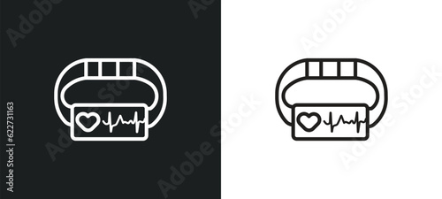 activity tracker outline icon in white and black colors. activity tracker flat vector icon from electronic devices collection for web, mobile apps and ui.