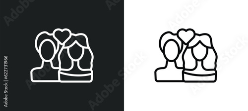 romeo and juliet outline icon in white and black colors. romeo and juliet flat vector icon from literature collection for web, mobile apps ui. photo