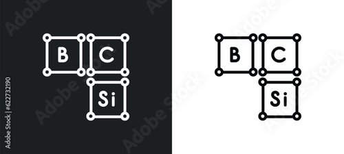 periodic table outline icon in white and black colors. periodic table flat vector icon from education collection for web, mobile apps and ui.