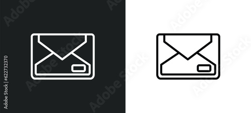 letter outline icon in white and black colors. letter flat vector icon from education collection for web, mobile apps and ui.