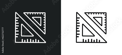 square school tool outline icon in white and black colors. square school tool flat vector icon from education collection for web, mobile apps and ui.