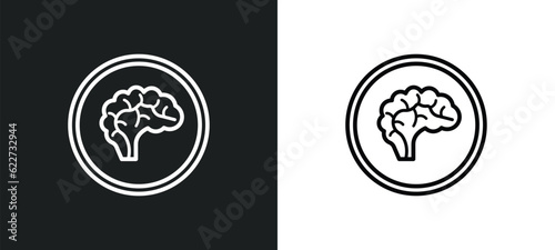 intellectual outline icon in white and black colors. intellectual flat vector icon from education collection for web, mobile apps and ui.