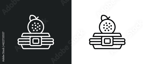 lunchbox outline icon in white and black colors. lunchbox flat vector icon from education collection for web, mobile apps and ui.