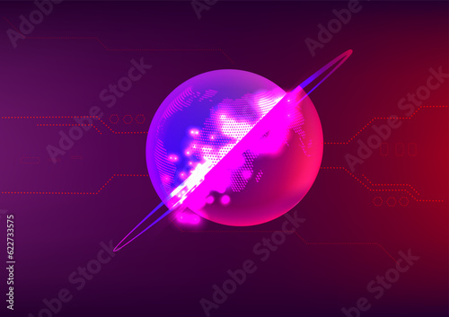 Global universe parallel internet online technology network communication abstract backgrounds vector illustration