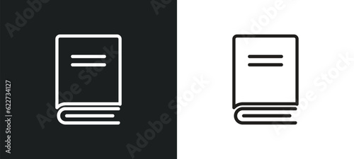 hard cover book outline icon in white and black colors. hard cover book flat vector icon from education collection for web, mobile apps and ui.
