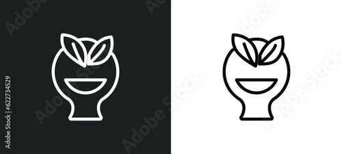 think eco outline icon in white and black colors. think eco flat vector icon from ecology collection for web, mobile apps and ui.