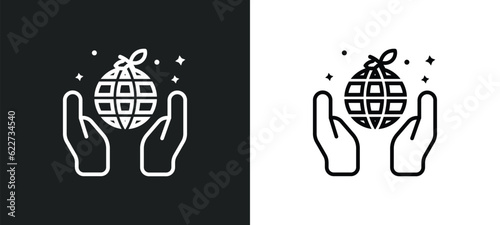 save the world outline icon in white and black colors. save the world flat vector icon from ecology collection for web, mobile apps and ui.