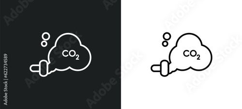 pollution outline icon in white and black colors. pollution flat vector icon from ecology collection for web, mobile apps and ui.