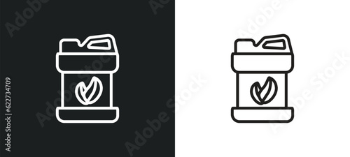 biodiesel outline icon in white and black colors. biodiesel flat vector icon from ecology collection for web, mobile apps and ui.