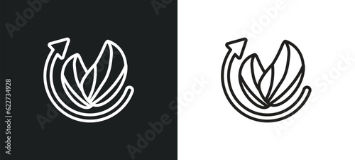 reload arrows outline icon in white and black colors. reload arrows flat vector icon from ecology collection for web  mobile apps and ui.