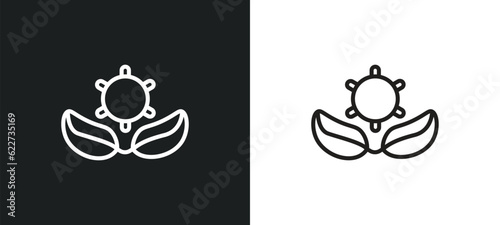 ecological energy source outline icon in white and black colors. ecological energy source flat vector icon from ecology collection for web, mobile apps and ui.